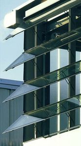 glass solar shading / for facades / horizontal