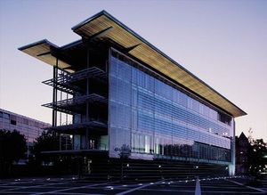 glass solar shading / for facades / horizontal