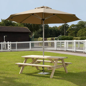 traditional picnic table / pine / rectangular / garden