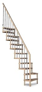 straight staircase / lateral stringer / compact / without risers