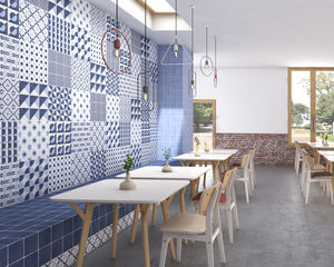 indoor tile / wall / ceramic / geometric pattern