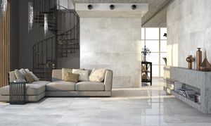 living room tile / floor / porcelain stoneware / high-gloss
