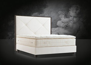 double bed headboard / contemporary / wooden / upholstered