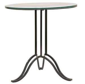 traditional pedestal table / wrought iron / round