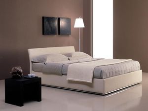 double bed / contemporary / upholstered / with headboard