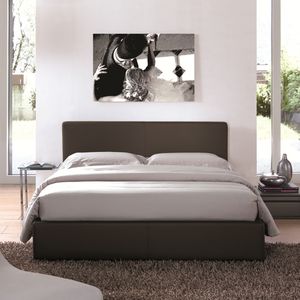 double bed / contemporary / upholstered / with headboard