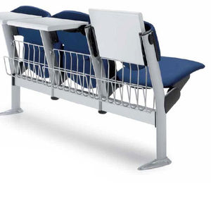 fabric auditorium seat / folding / with built-in table