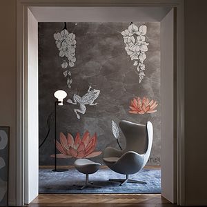 contemporary wallpaper / floral motif / nature pattern / animal motif