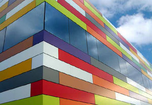 aluminum cladding / colored / panel / metal look