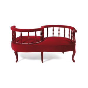 Louis XV style upholstered bench / velvet / wooden / solid wood