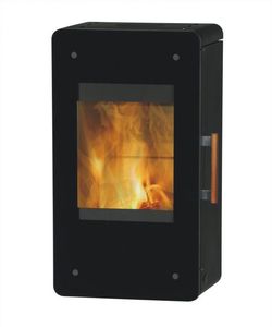 wood heating stove / contemporary / steel / wall-mounted