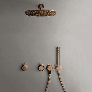 wall-mounted shower set / contemporary / with hand shower / with fixed shower head