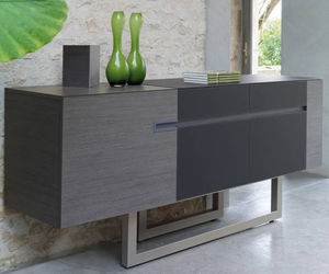 contemporary sideboard / oak / melamine / white