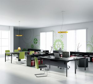 executive desk / metal / glass / melamine