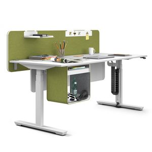 workstation desk / metal / melamine / Plexiglas®