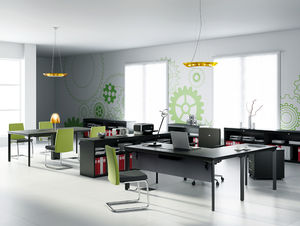 workstation desk / metal / laminate / contemporary