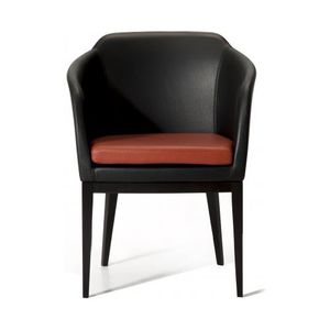 traditional armchair / fabric / leather / bridge