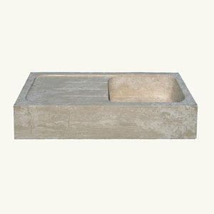 single-bowl kitchen sink / natural stone / with drainboard