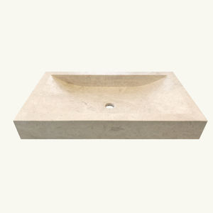 countertop washbasin / rectangular / natural stone / contemporary