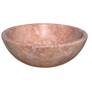 countertop washbasin / round / travertine / contemporary