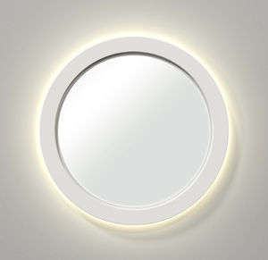 wall-mounted mirror / contemporary / round / illuminated