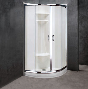 glass shower / round / with sliding door