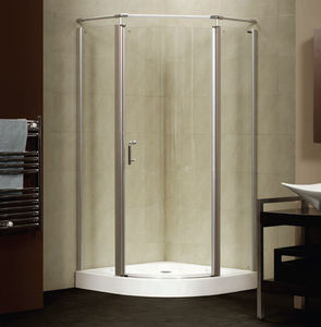 glass shower cubicle / corner / with pivot door