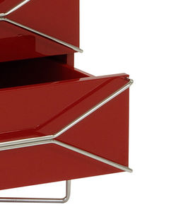 contemporary chest of drawers / MDF / steel / white