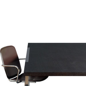 contemporary table / oak / wenge / chrome steel