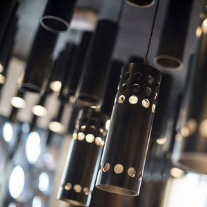 pendant lamp / contemporary / steel / black