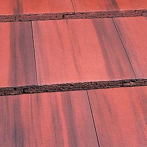 flat roof tile / concrete / red / gray