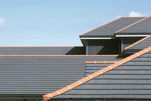 flat roof tile / interlocking / concrete / large