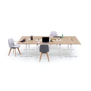 contemporary conference table / wooden / rectangular / folding
