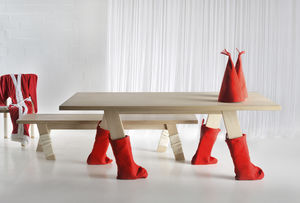 contemporary table / solid wood / rectangular / custom
