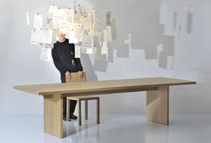 contemporary table / solid wood / rectangular / custom