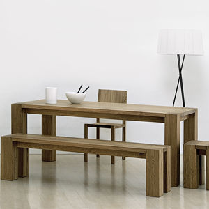 Scandinavian style table / oak / solid wood / walnut