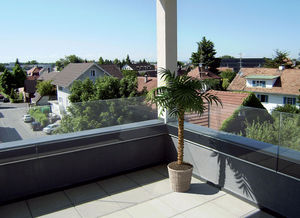 outdoor railing / glass / glass panel / for decks