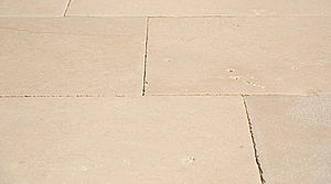 outdoor tile / for floors / limestone / brushed