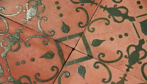 indoor tile / poolside / floor / terracotta