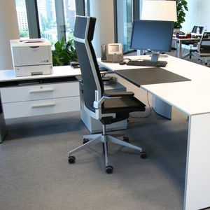contemporary executive chair / leather / fabric / on casters