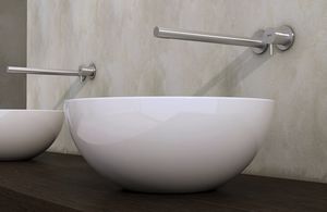 washbasin mixer tap / built-in / stainless steel / bathroom