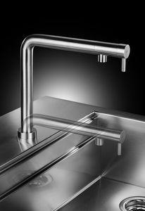 telescopic mixer tap / stainless steel / kitchen / 1-hole