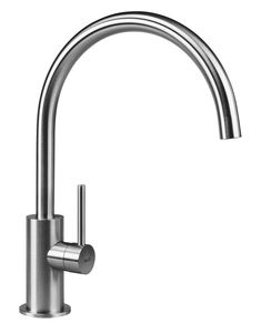 stainless steel mixer tap / kitchen / 1-hole / swivel spout