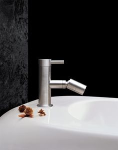 bidet mixer tap / stainless steel / bathroom / 1-hole
