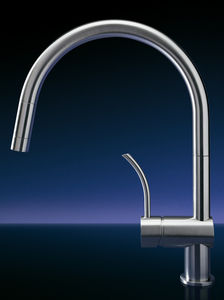 stainless steel mixer tap / kitchen / 1-hole / with pull-out spray