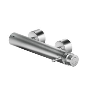 shower mixer tap / wall-mounted / stainless steel / thermostatic