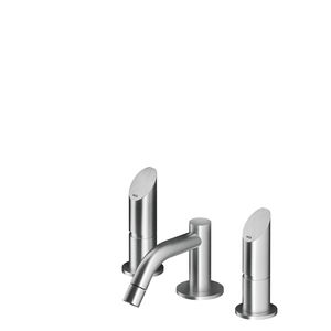 bidet double-handle mixer tap / free-standing / stainless steel / bathroom