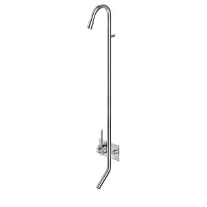 shower mixer tap / for bathtubs / wall-mounted / stainless steel