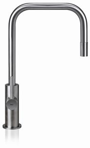 stainless steel mixer tap / kitchen / 1-hole / with pull-out spray