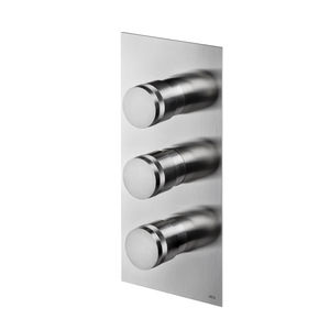 shower mixer tap / built-in / stainless steel / thermostatic